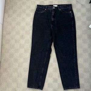 Zara Black High Waisted Straight Jean